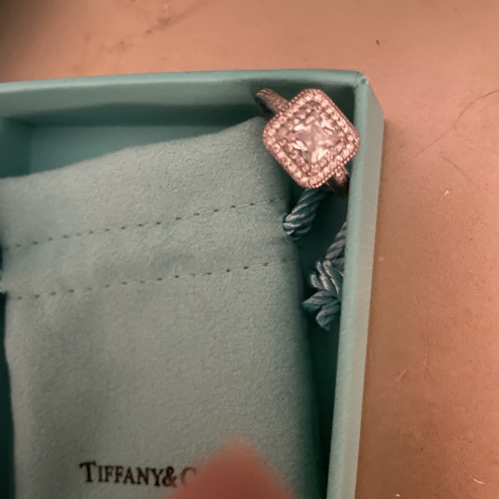 Tiffany Sterling Silver Ring with Clear Stone